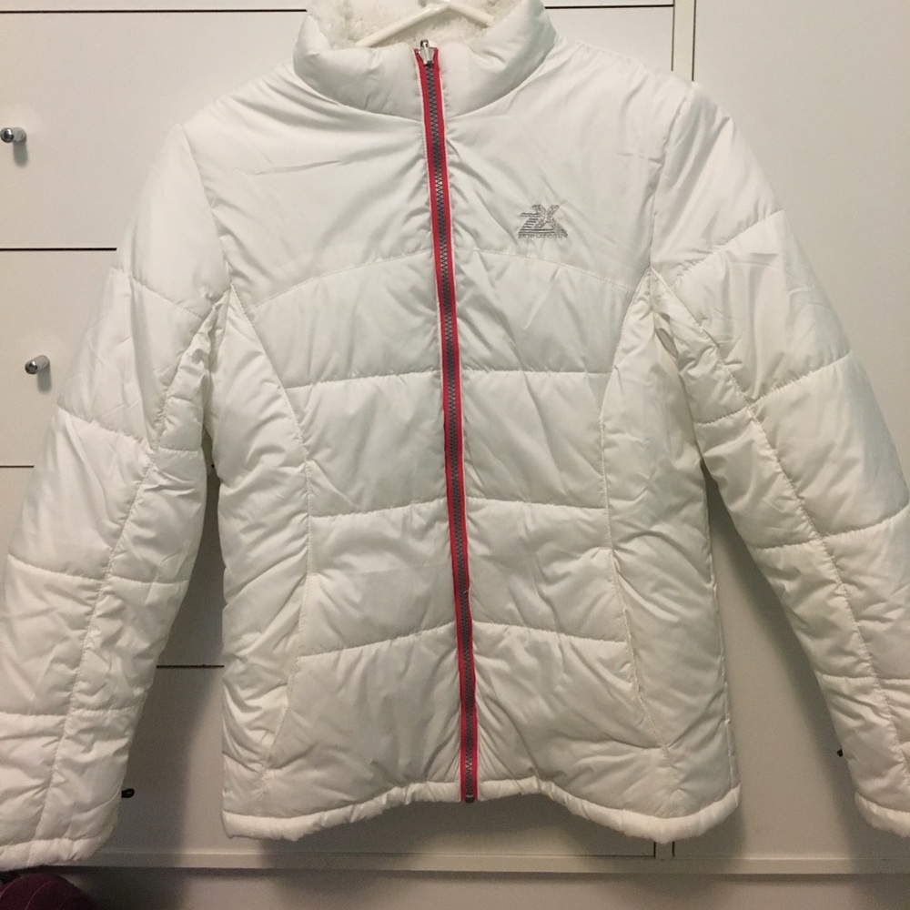 Girls White Winter Jacket