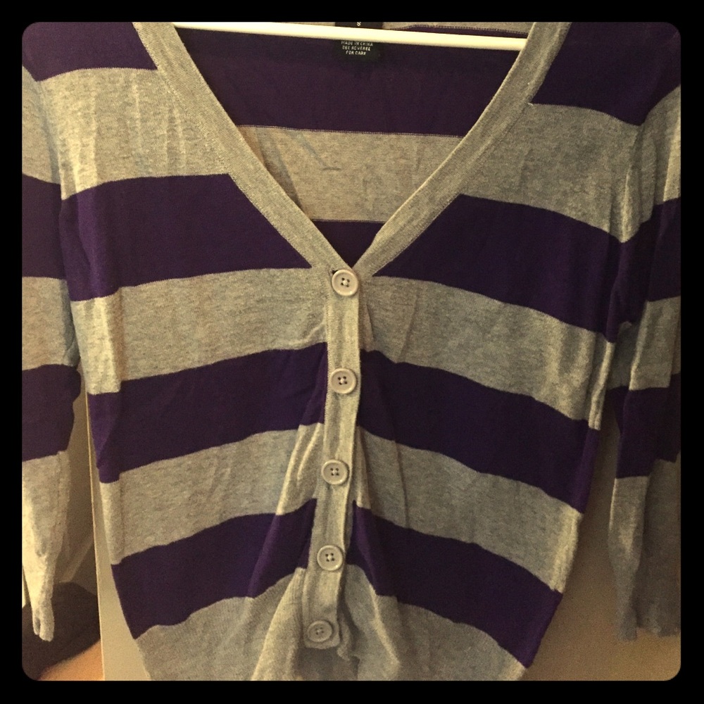Deb purple and grey cardigan