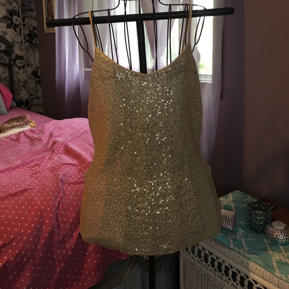💎Express💎EUC sequin tank top