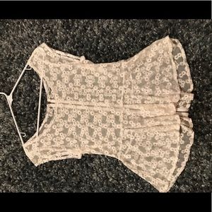 American Eagle Sheer Peplum Top