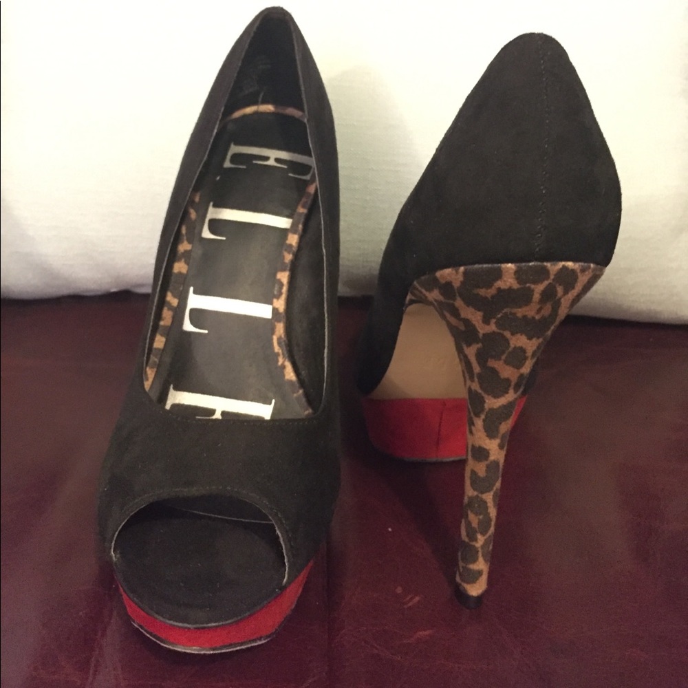 Elle Peep Toe Platform Heels
