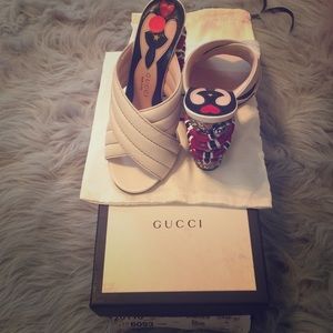 Gucci Snake Sandals White Size 6