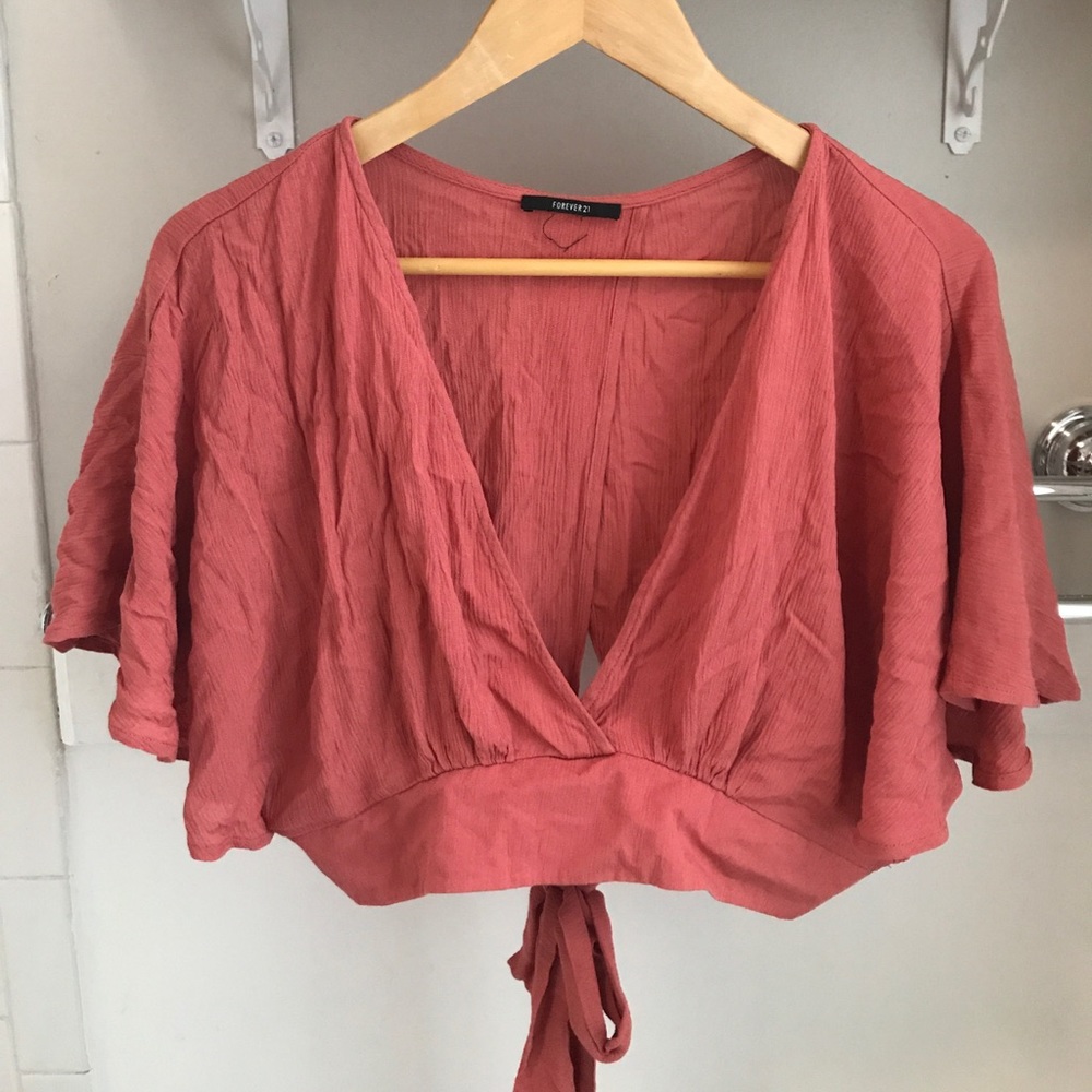 Forever 21 cropped surplice top