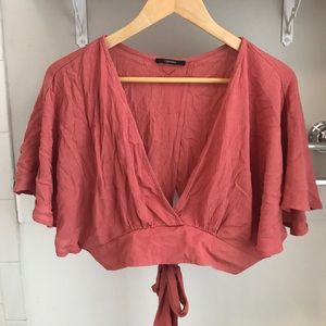 Forever 21 cropped surplice top