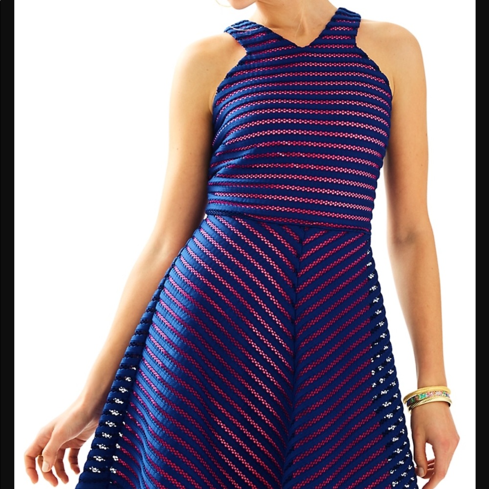 Lilly pulitzer True blue crochet stripe