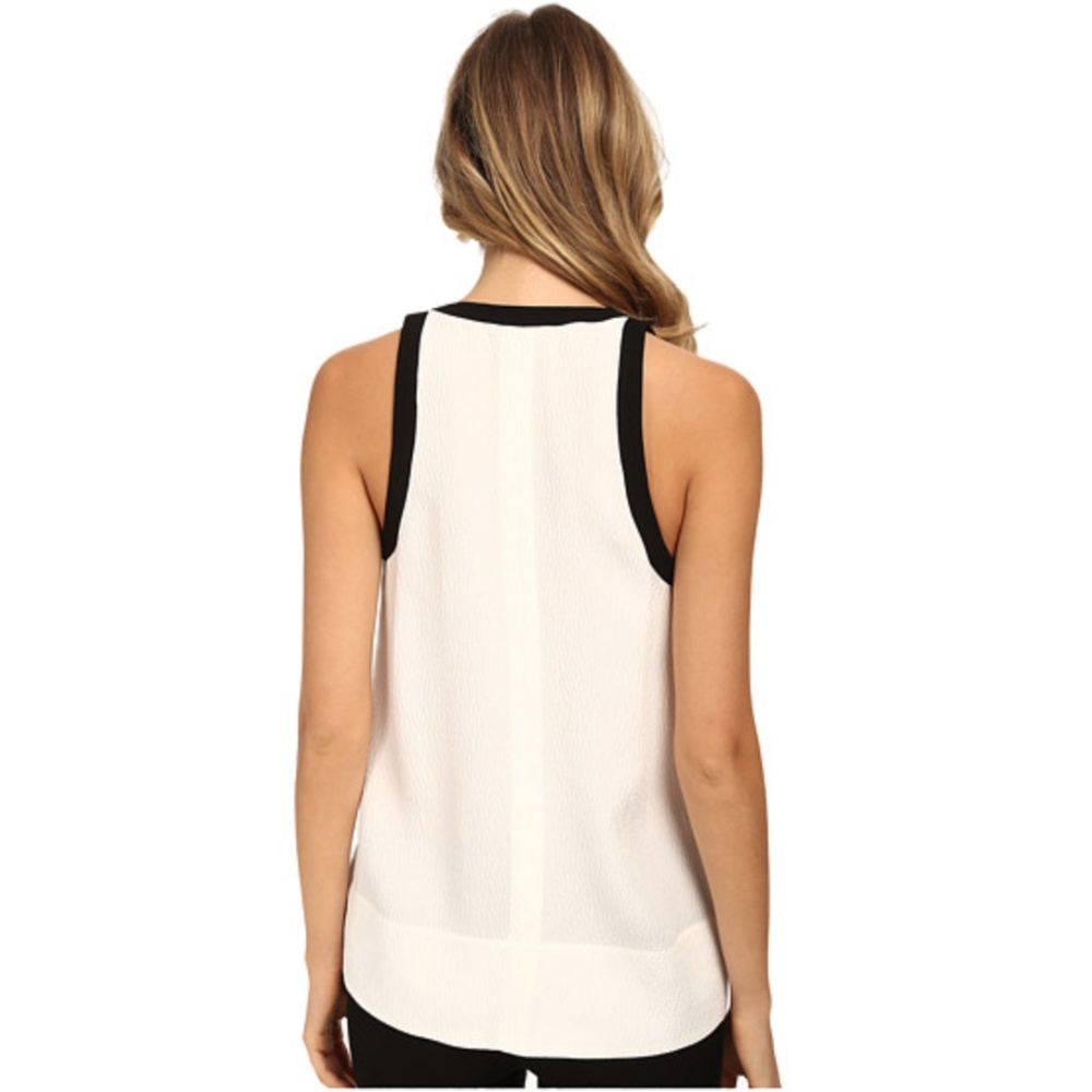 Helmut Lang $320 MODERN Zipper White Black Top NWT - Picture 6 of 8