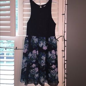 Lacey and floral cocktail dress