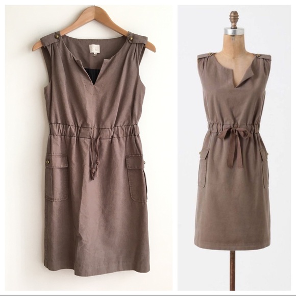 Anthropologie Dresses & Skirts - Coquille Anthropolgie Brown Taupe Utility Dress