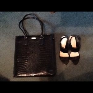 Black Laptop Bag with Black Nine West Shoes