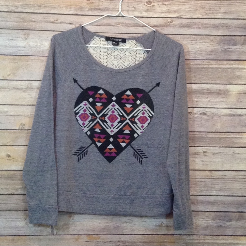 Long Sleeve Sweatshirt With Lace Back