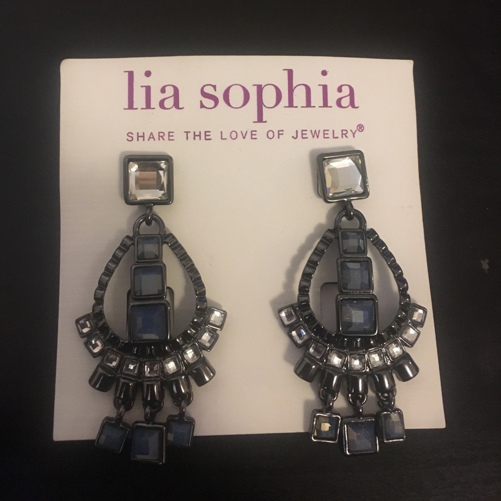 Lia Sophia Blue Dangle Earrings