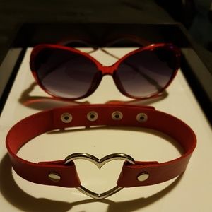 Sunglasses and choker