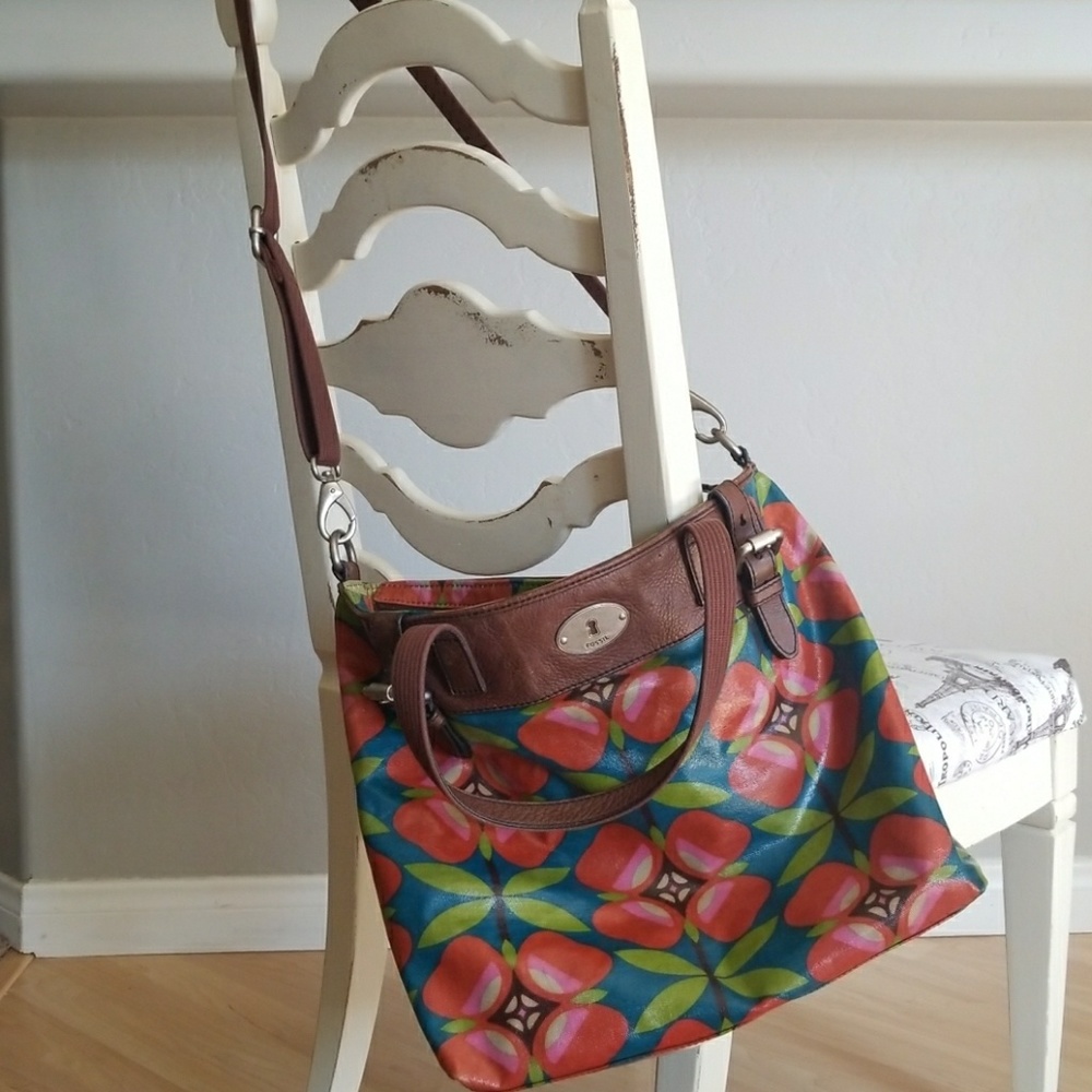 Fossil oiled canvas key-per purse/ diaper bag