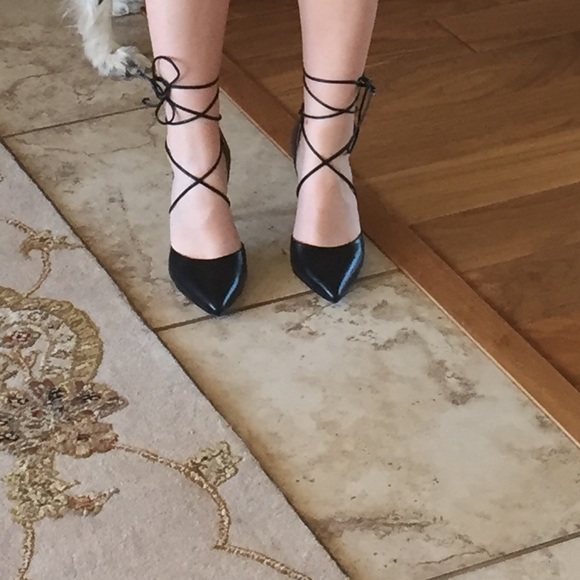 gianni bini black lace up heels - Picture 1 of 4