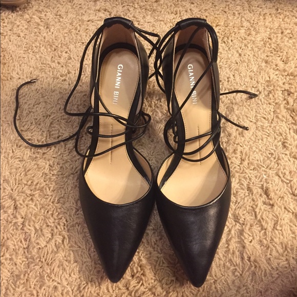 gianni bini black lace up heels - Picture 2 of 4