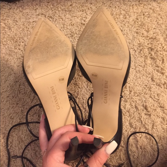 gianni bini black lace up heels - Picture 3 of 4
