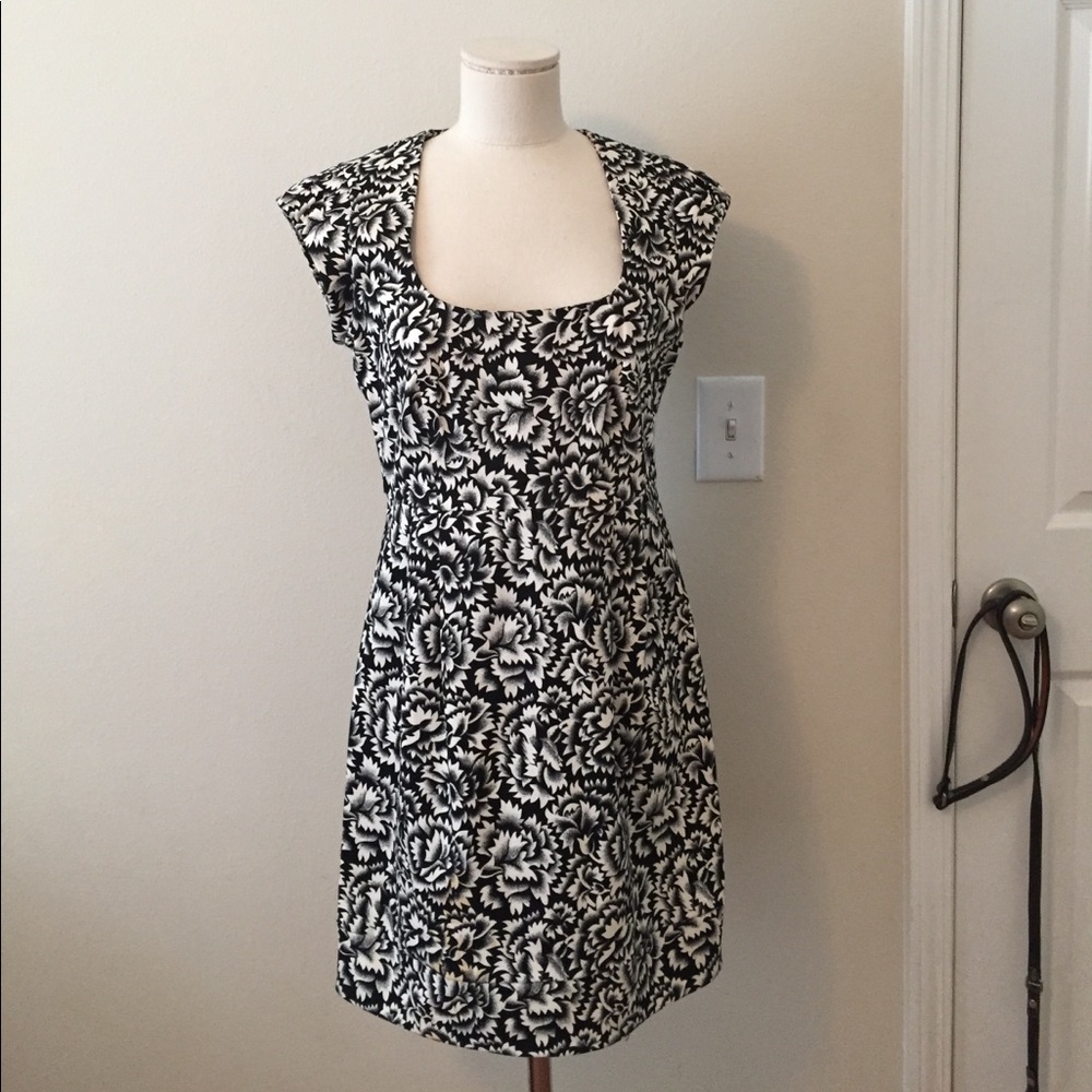 Black and white floral print dress