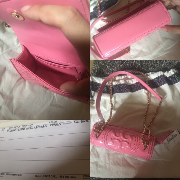 NWT Tory Burch Fleming Micro Crossbody Bag, Cosmo - Picture 6 of 8