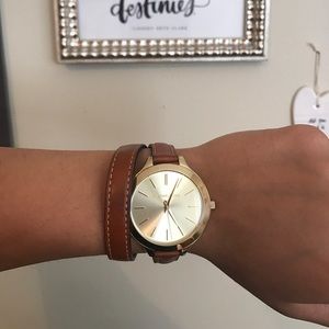 Like New Michael Kors Gold Face Wrap Watch