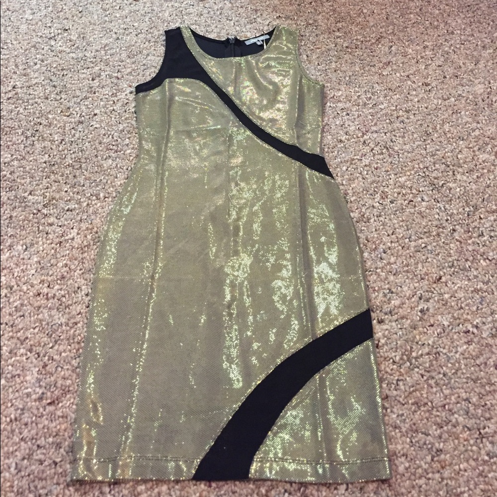 Gold and black club dress size small