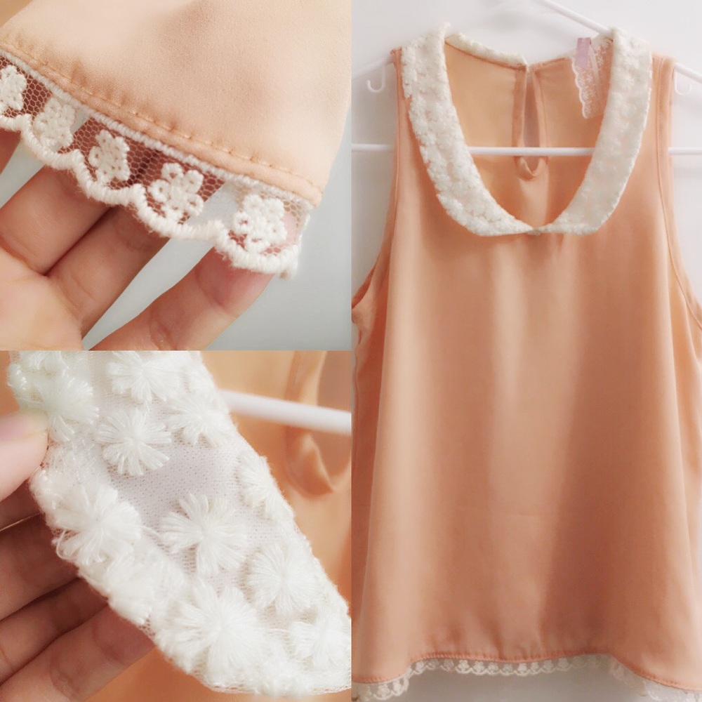 Coral Collar Lacey Blouse Shirt