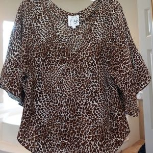 Barney's NY Co-op Gemma Cheetah Blouse Medium