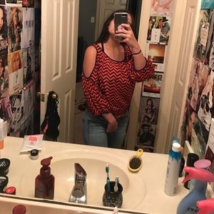 Forever 21 Chevron off the shoulder top