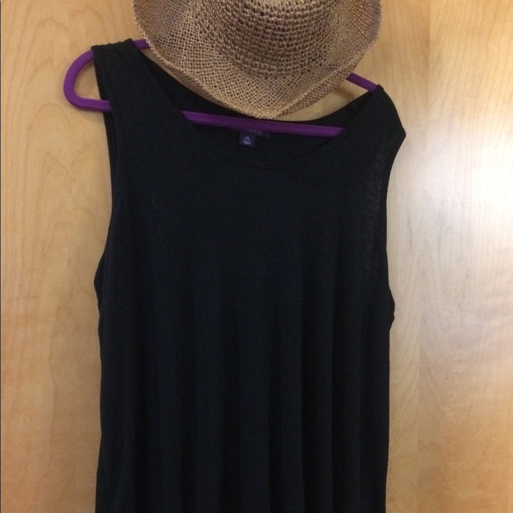 Roamans Black Stretch Knit Sleeveless Tunic Top 1x