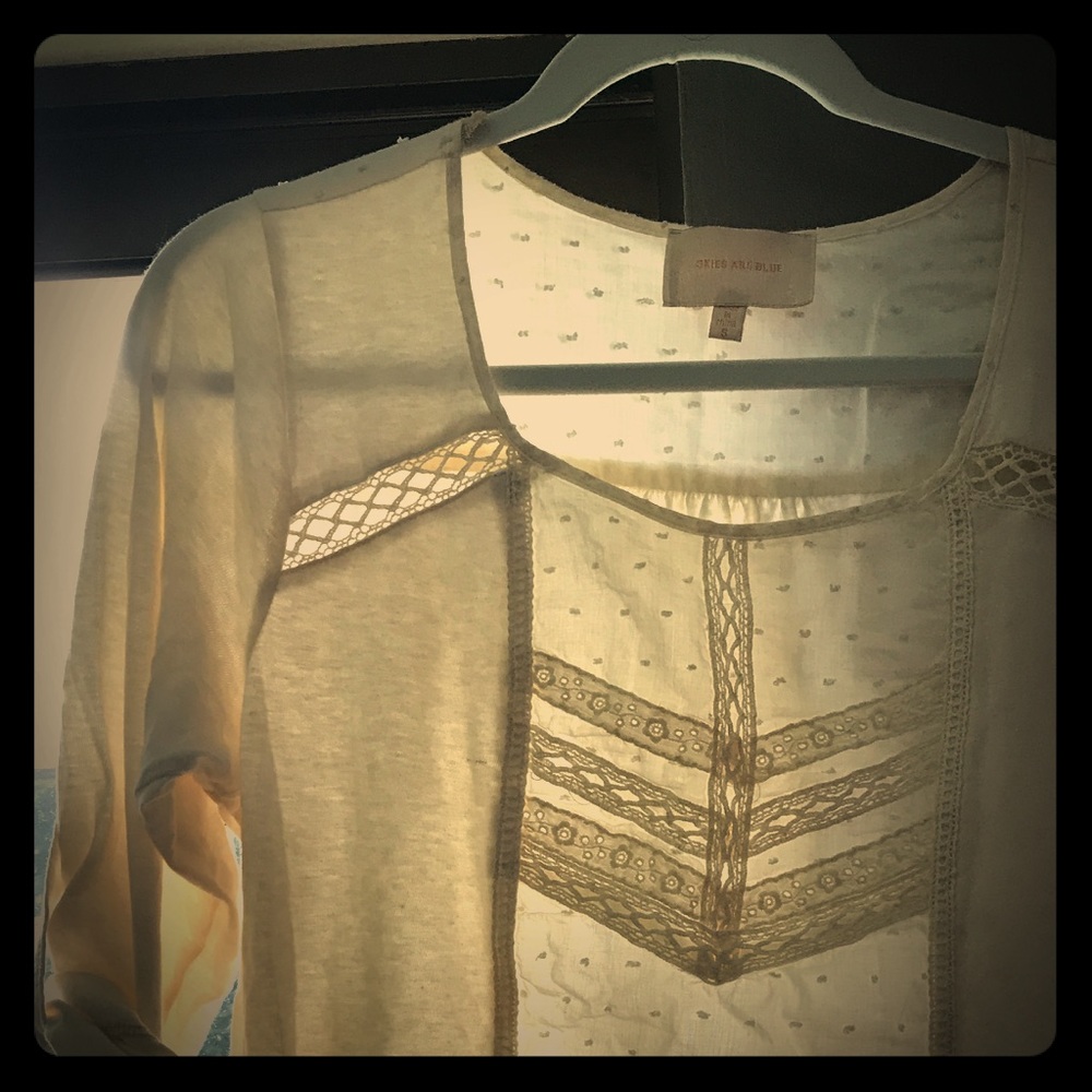 Cream/Ivory color peasant top