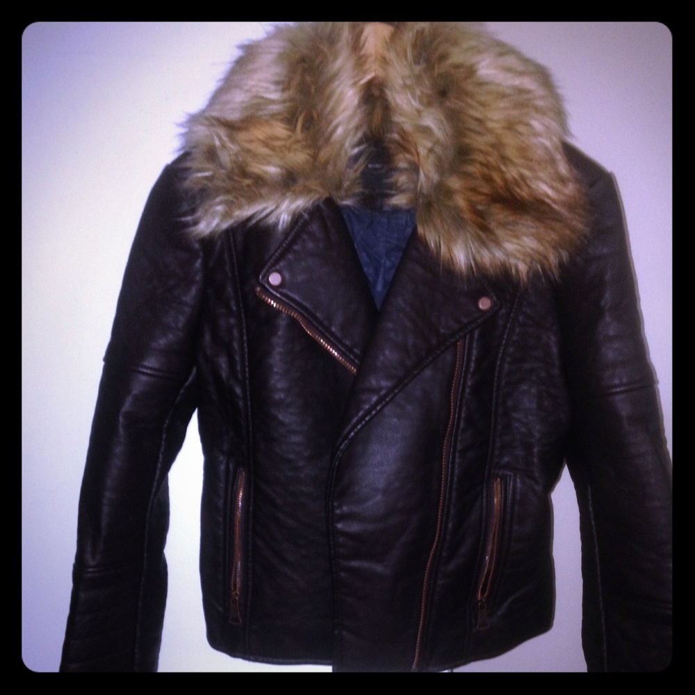 Marc New York chocolate leather faux fir