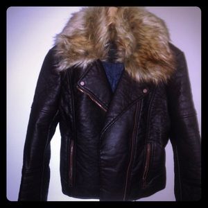 Marc New York chocolate leather faux fir