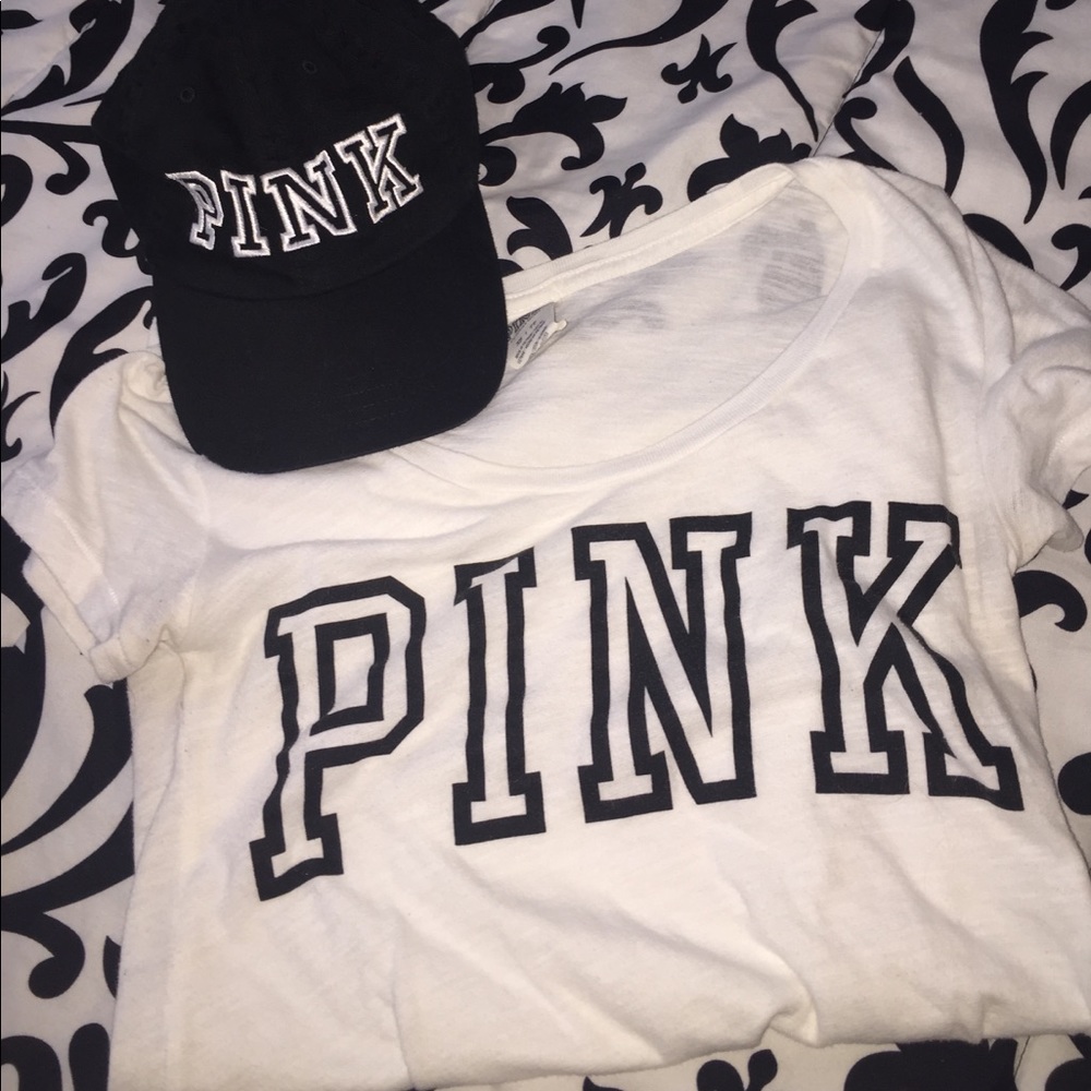 PINK baseball hat & tee