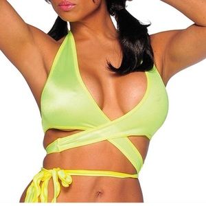 Neon Yellow Savage Wraparound Top