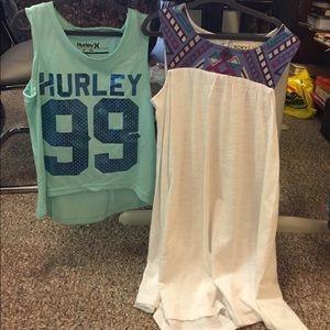 Two girls items, roxy girl and Hurley nwt