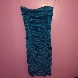 Fancy Girl's STRAPLESS Blue Tight Dress
