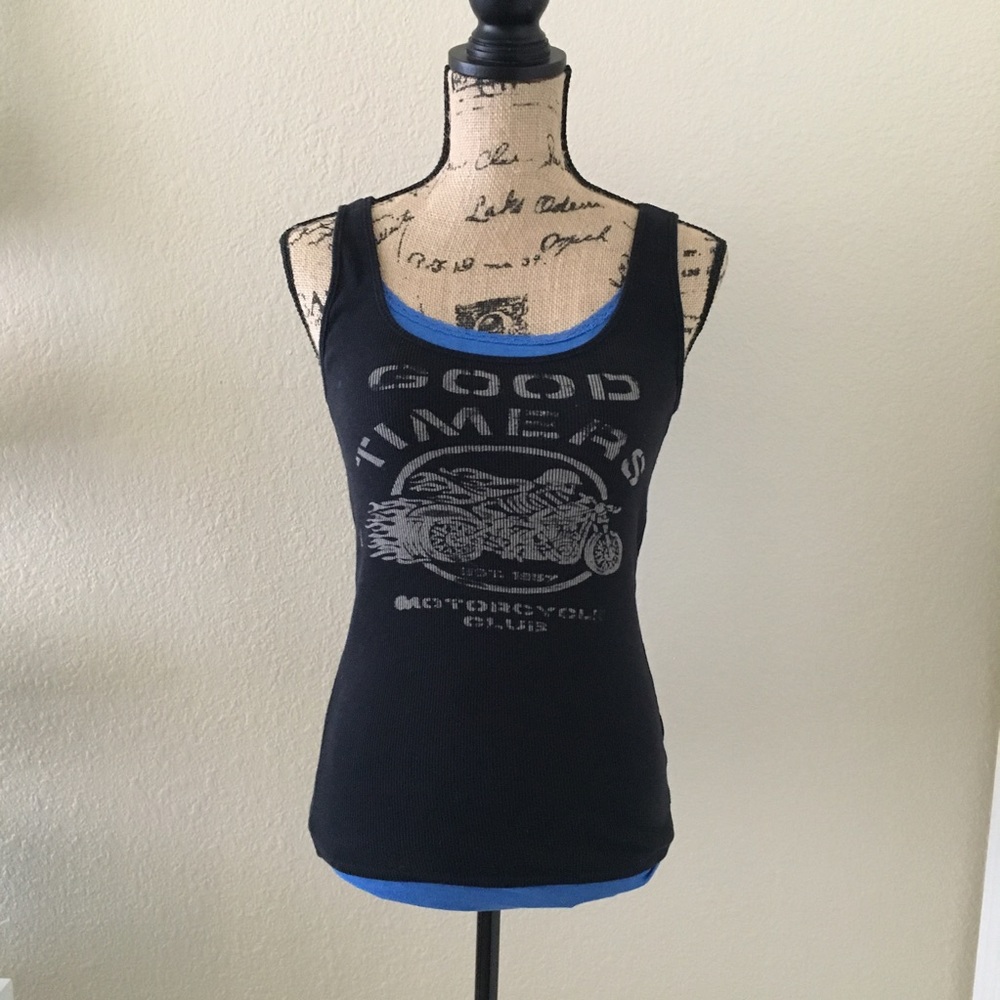 🍀 Lucky Brand "Good Timers" black tank 🍀
