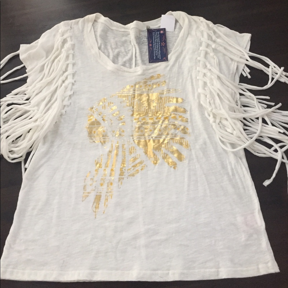🛑SOLD🛑White fringe western shirt