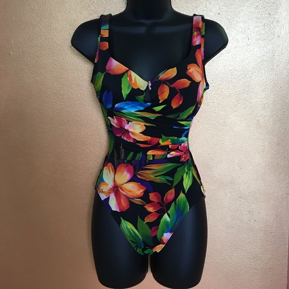 Miraclesuit Other - Miraclesuit Black Floral One Piece Bathing Suit