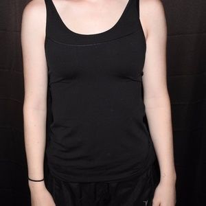 Open Back Black Workout Tank Top