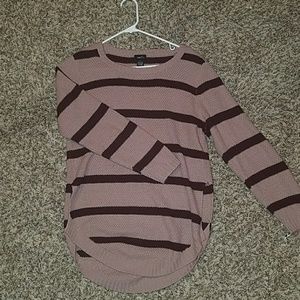 maroon striped sweater