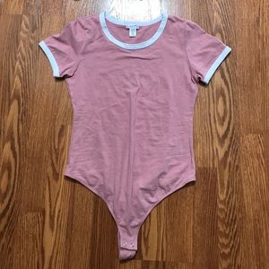 Pink short sleeve bodysuit