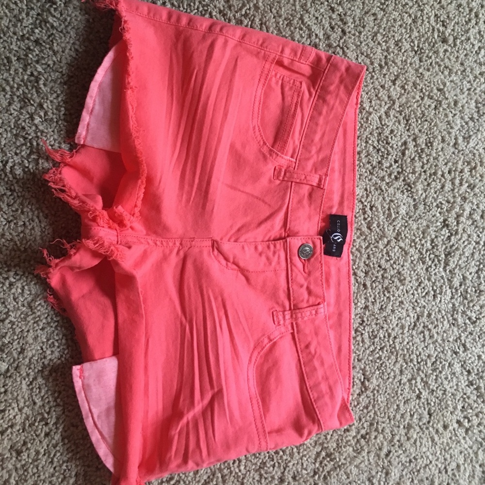 Coral jean shorts