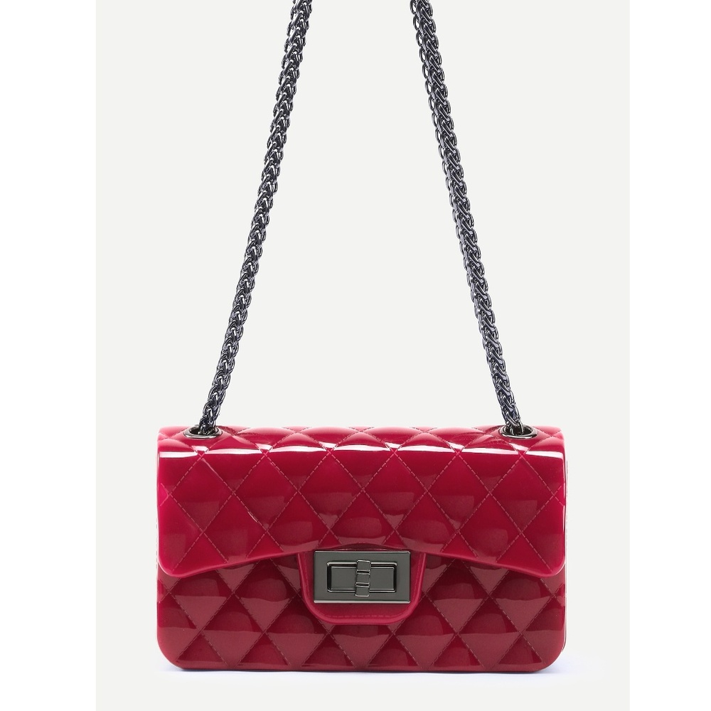 NWOT Red & Gunmetal Purse