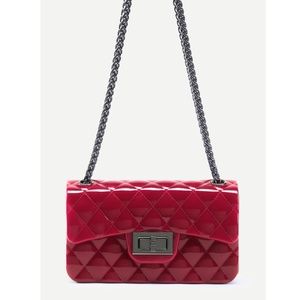 NWOT Red & Gunmetal Purse