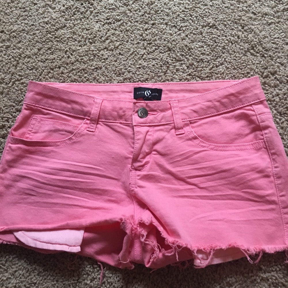 Pink jean shorts