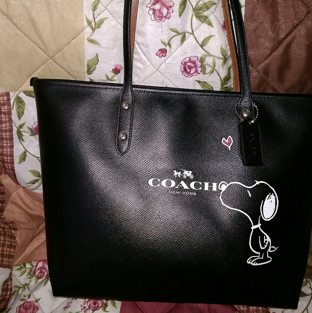 Large Coach Snoopy Tote