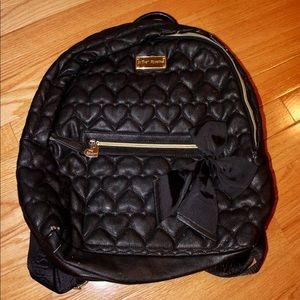 Betsey Johnson black leather backpack