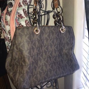 MK pvc signature brown satchel