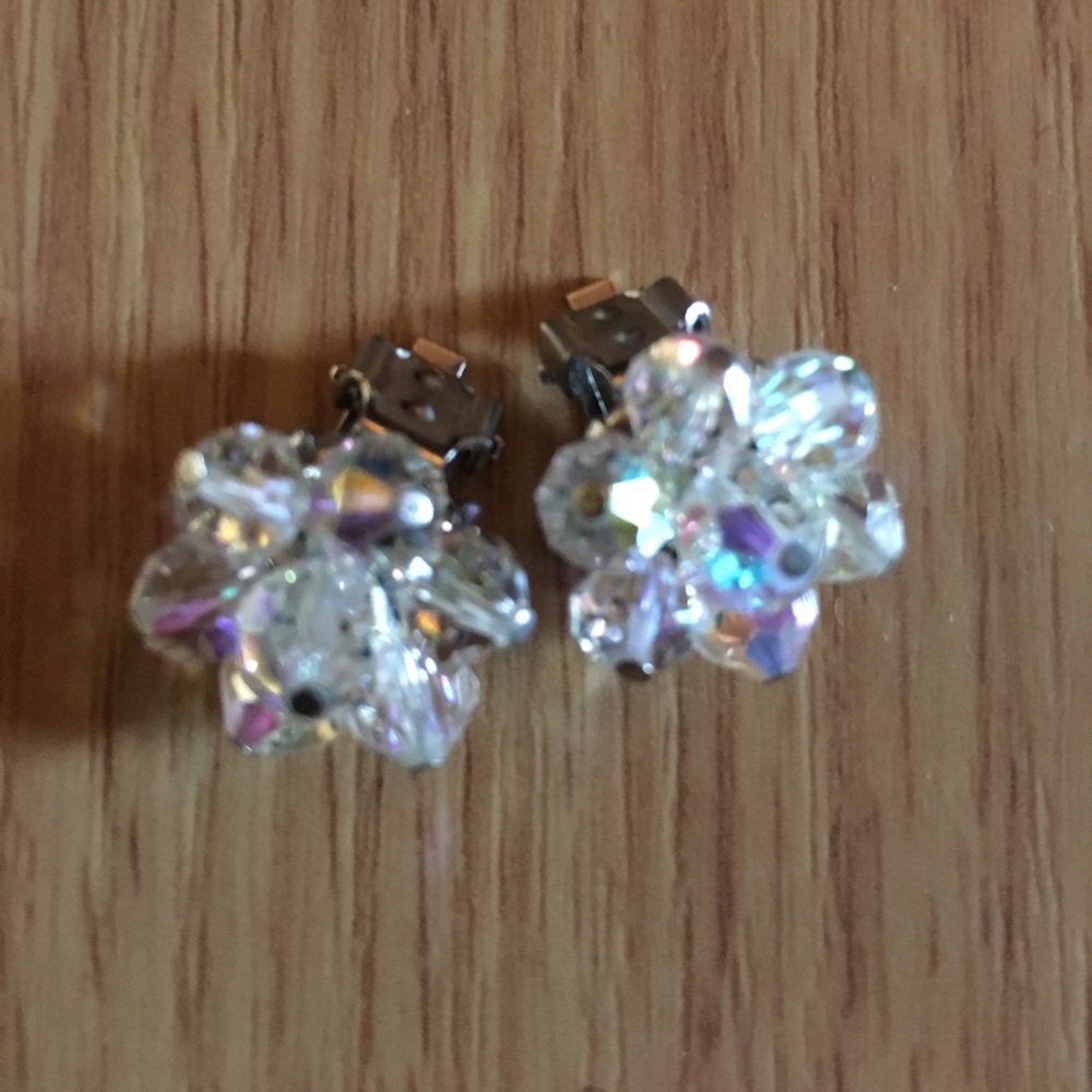 Crystal clip on earrings