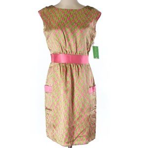 NWT Lilly Pulitzer Houndstooth Silk Dress Sz 4